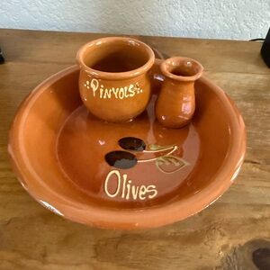 Terracotta Olive Serving Set